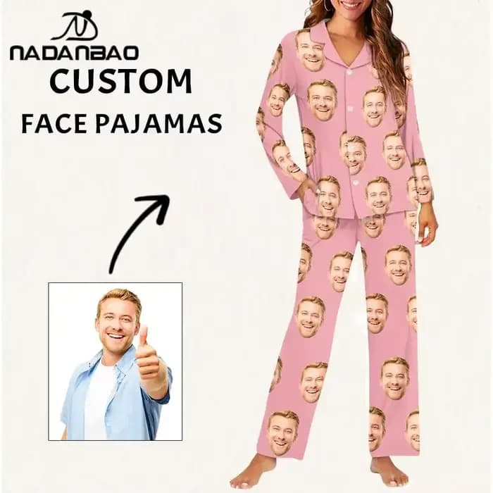 Ensemble de pyjamas à boutons personnalisés pour femmes