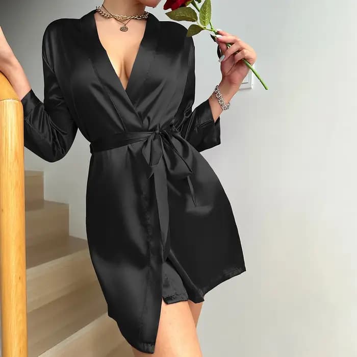 Pyjamas femmes été dames européennes et américaines à lacets peignoir sexy robe de matin