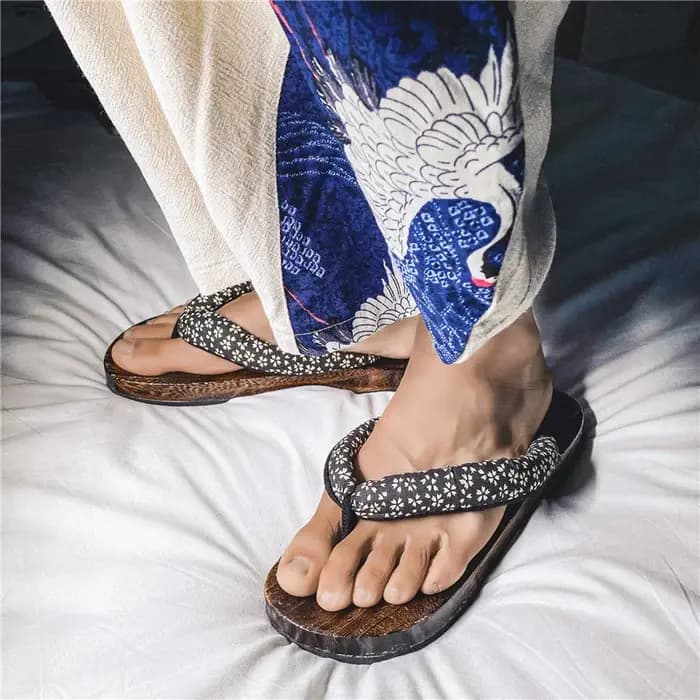 Pantoufles japonaises à chevrons pour hommes
