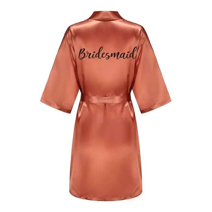 Nouveau Caramel peignoir mariée Satin Robe femmes se marier