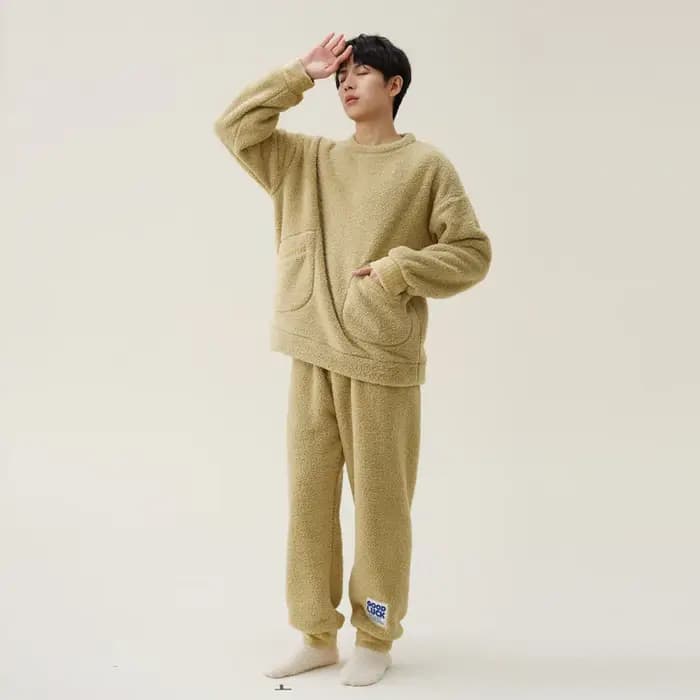 Ensemble de pyjamas en velours chaud pour hommes