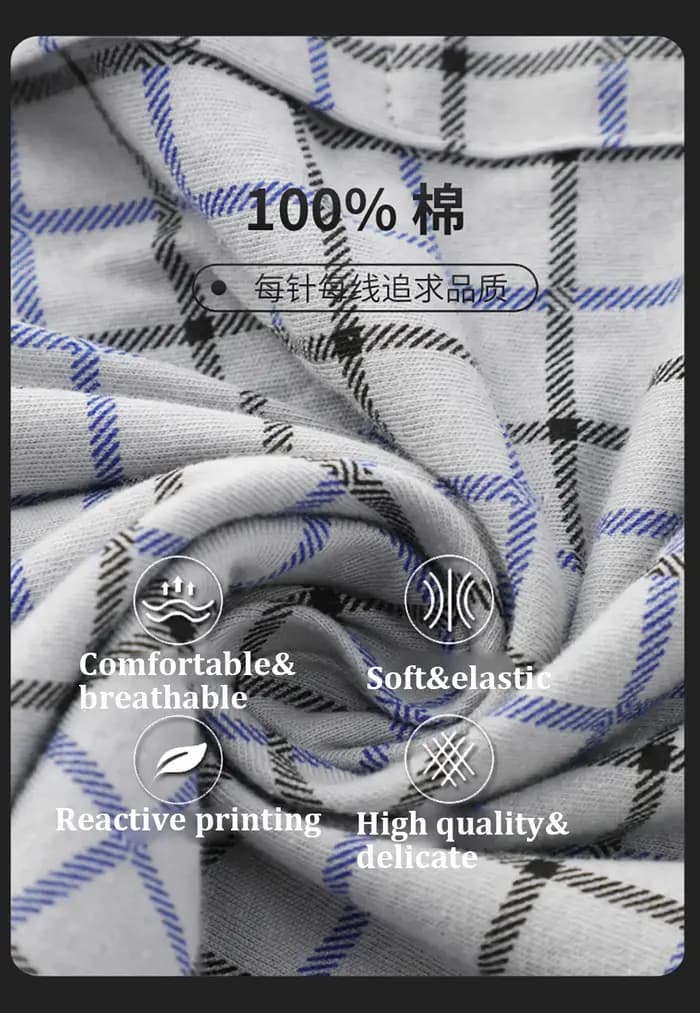 100% coton Plaid pyjama pantalon hommes confortable taille large élastique pyjamas sommeil Shorts bouton patte PJ