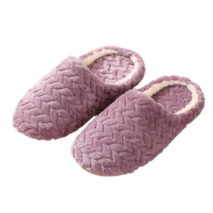 Pantoufles chaudes en peluche antidérapantes durables