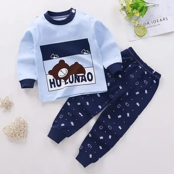 Ensemble pyjama pour enfants, garçons et filles, imprimé de dessin animé, t-shirt à manches longues, mignon, hauts avec pantalons, vêtements de couchage pour bébés en bas âge, nouvelle collection auto