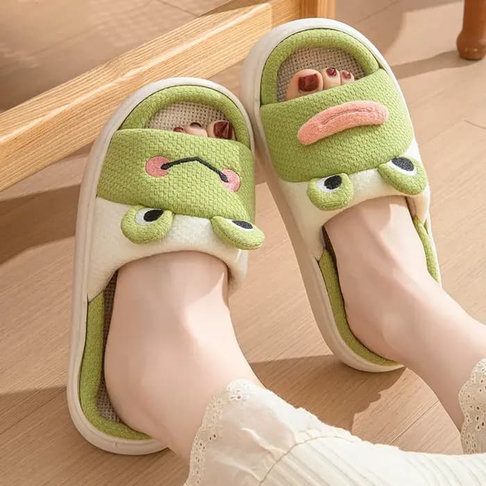Frog Platform Chaussons d'intérieur plats pour femmes et filles