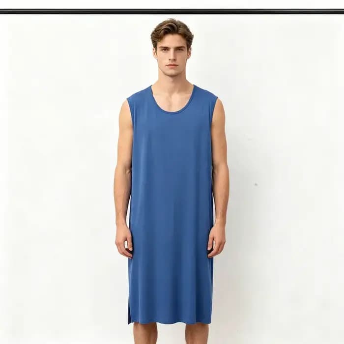Robe de nuit d'été pour homme en modal fin