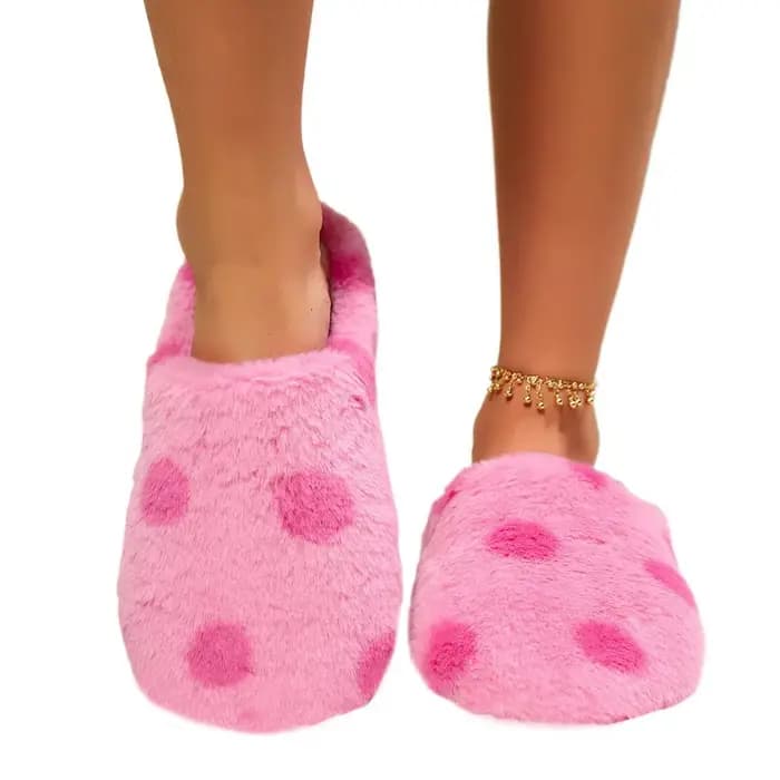Pantoufles coulissantes en peluche à semelle souple