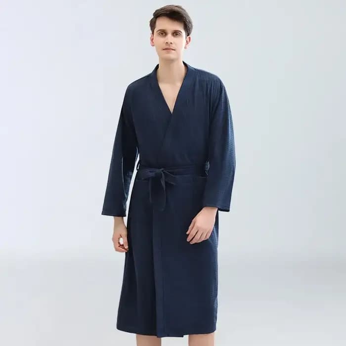 Peignoirs en Waffle pour Hommes Vêtements de Sauna Vêtements de Transpiration Fins Robes de Chambre