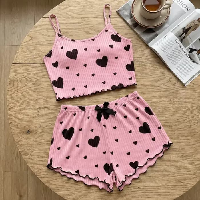 Ensemble de pyjama pour femme Fashion Love Heart