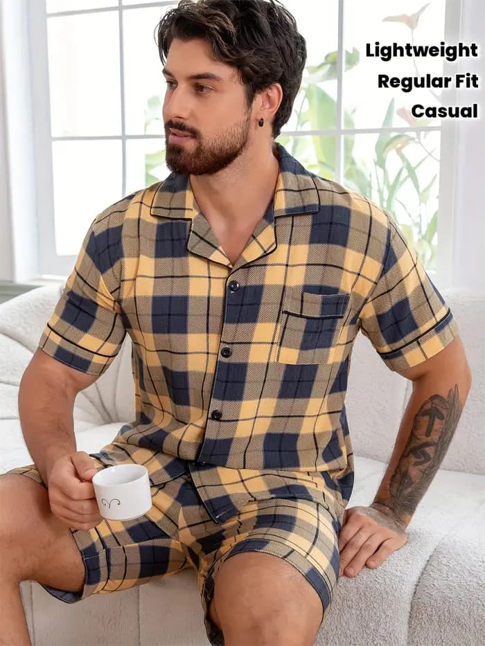 Ensemble de pyjama pour homme à manches courtes