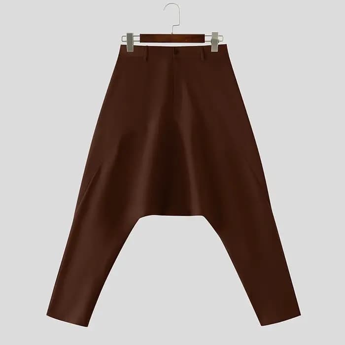 Pantalon Harem Homme INCERUN Couleur Unie Boutonné Joggers Décontracté