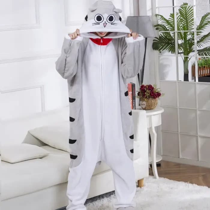 Chi chat pyjamas Onesies pour adultes femmes Kitty Pijamas flanelle Anime Kigurumi hommes une pièce vêtements de nuit corps complet Cosplay Costume