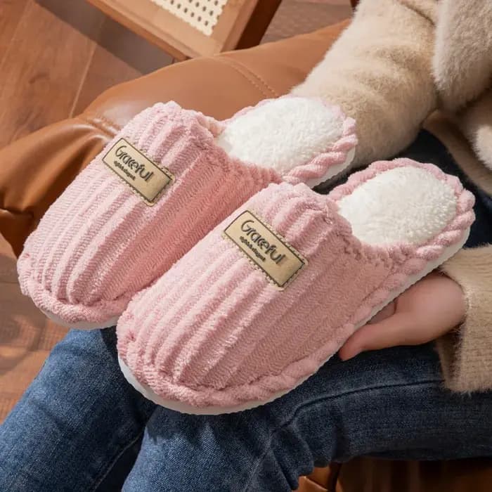 Hiver femmes intérieur doux pantoufles Couples décontracté léger chaud en peluche