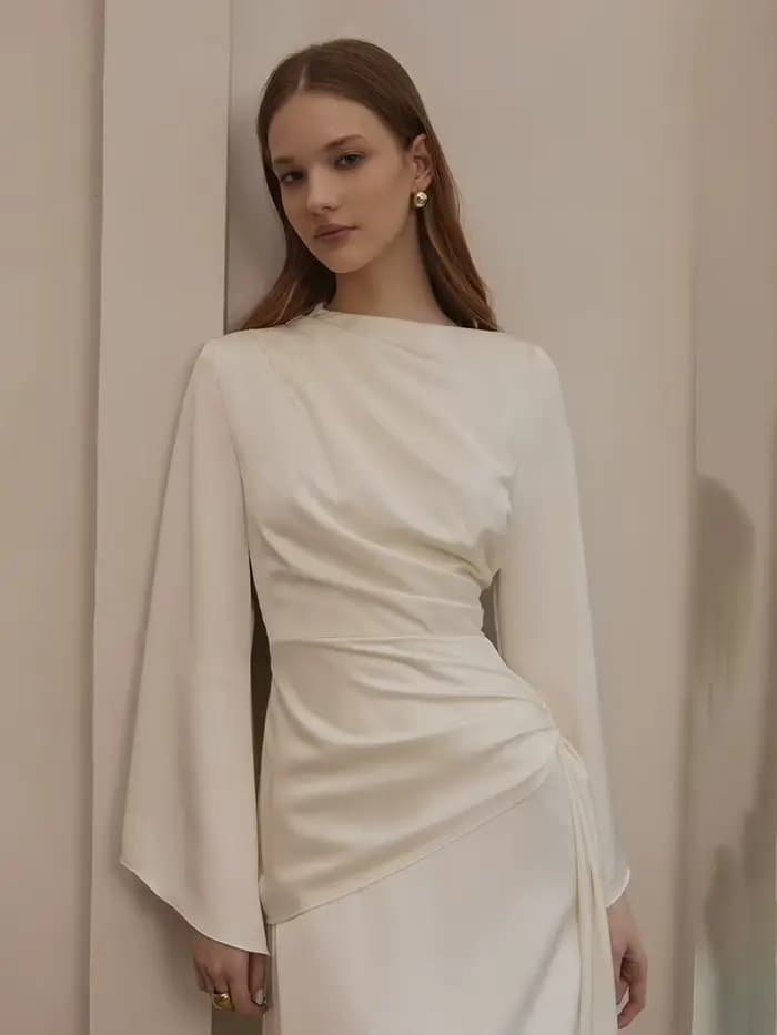 Marthaqiqi mode Femme pyjama à lacets nuisette à manches longues vêtements de nuit col rond chemise