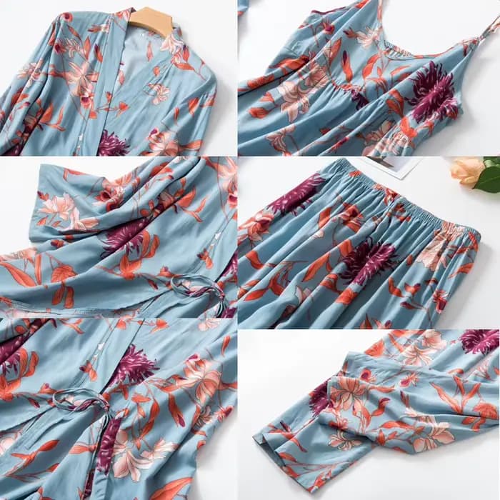Ensemble de robe d'impression de fleurs Femmes Pyjamas Ensembles Vêtements De Nuit Sexy Lingeries Imprimé Floral