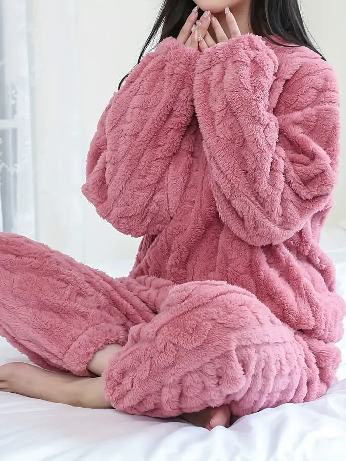 Ensemble pyjama en molleton d'hiver pour femmes