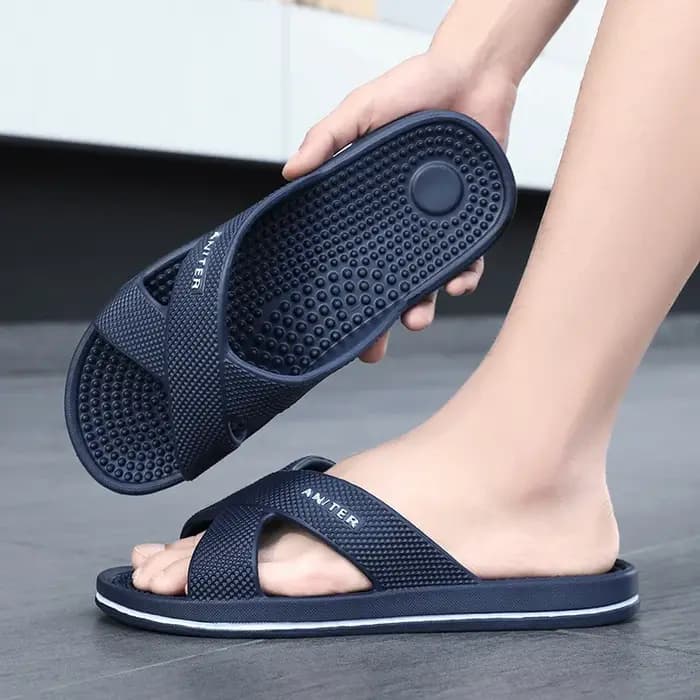 Pantoufles de salle de bain de Massage antidérapantes pour hommes, pantoufles coulissantes EVA confortables et antidérapantes pour intérieur/extérieur, chaussures de grande taille 47 48
