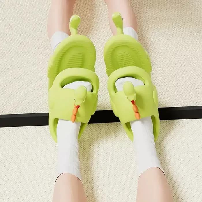 Pantoufles d'été en forme de dinosaure pour femmes