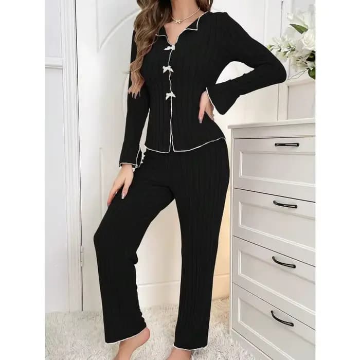 Ensembles de pyjama pour femmes 2 pièces vêtements de nuit d'hiver costume Homewear