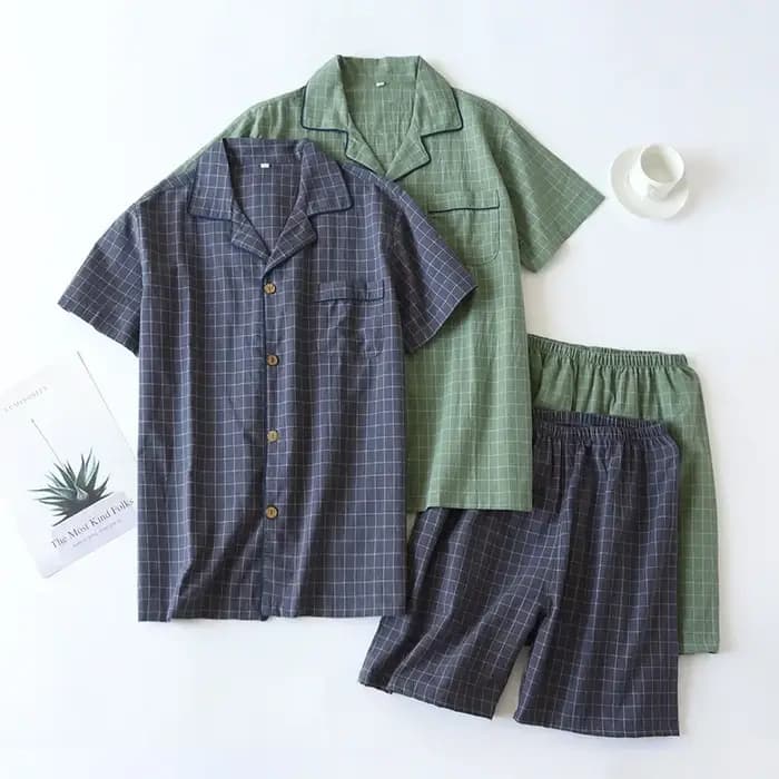 Short homme Pyjama costume pour l'été mince à manches courtes