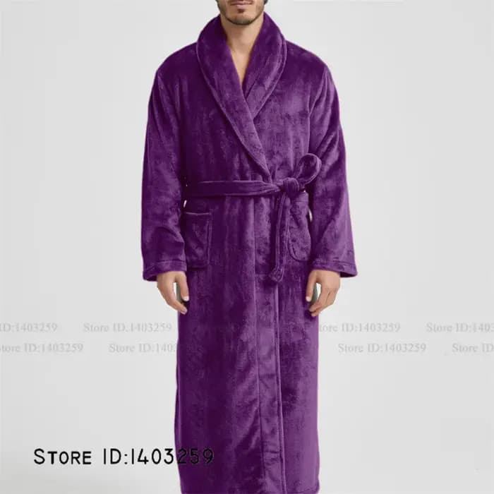 Hiver épaissir flanelle longue Robe Couple vêtements de nuit Kimono peignoir