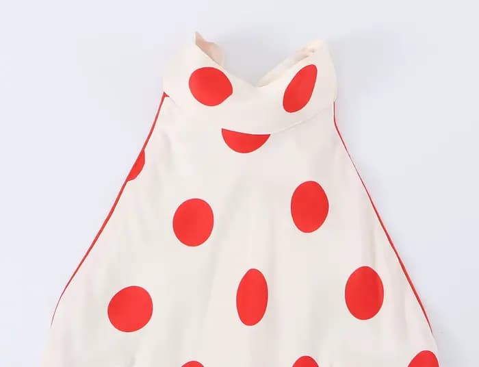 Robe longue à pois pour femme