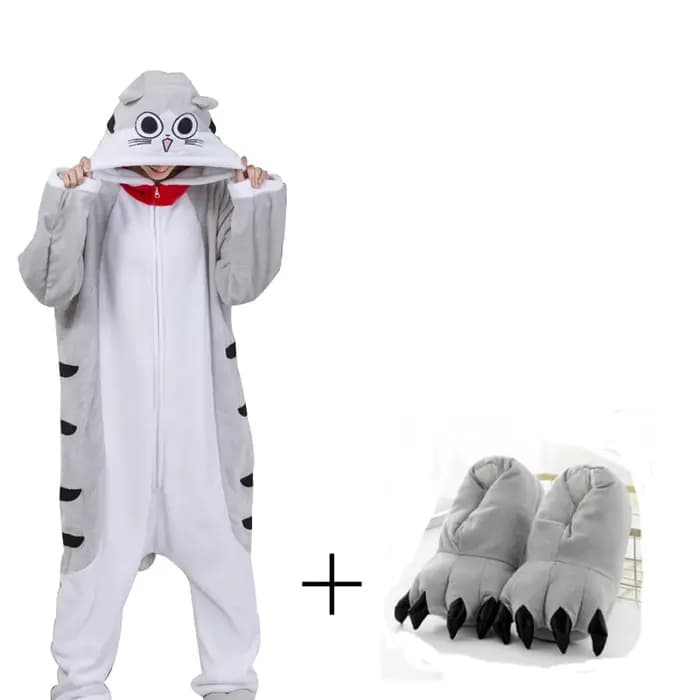 Chi chat pyjamas Onesies pour adultes femmes Kitty Pijamas flanelle Anime Kigurumi hommes une pièce vêtements de nuit corps complet Cosplay Costume