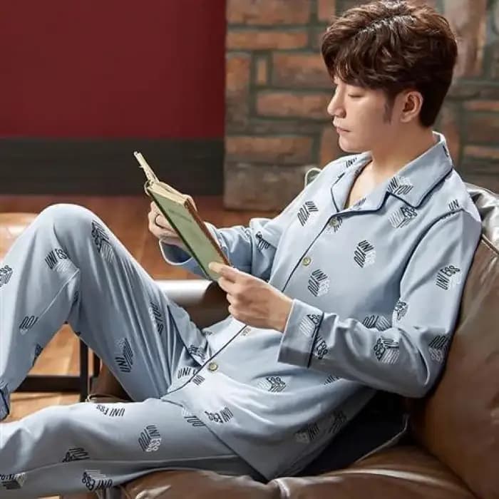 Pyjamas hommes printemps et automne hiver 100% coton à manches longues grande taille vêtements de nu