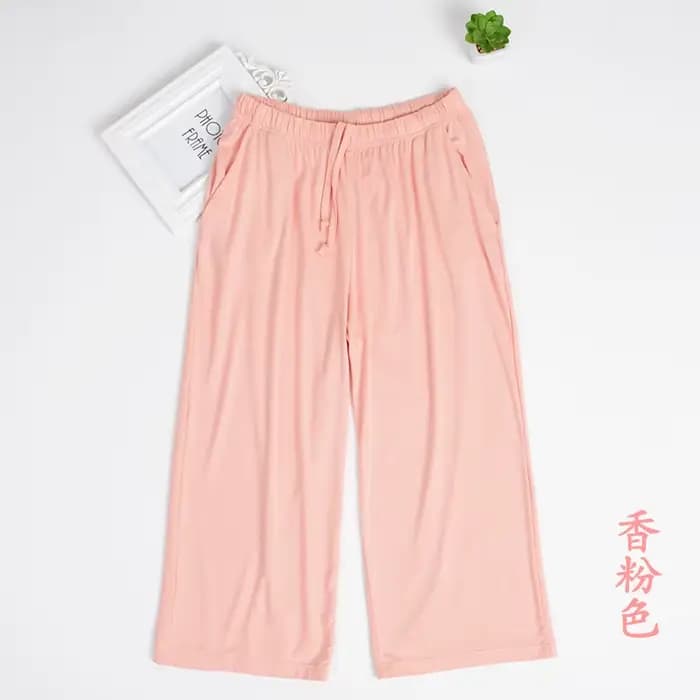 Pyjama trois-quarts pour femmes, grande taille 3XL 4XL, pantalon de nuit, doux, Modal, ample, taille élastique, vêtements de salon, printemps été