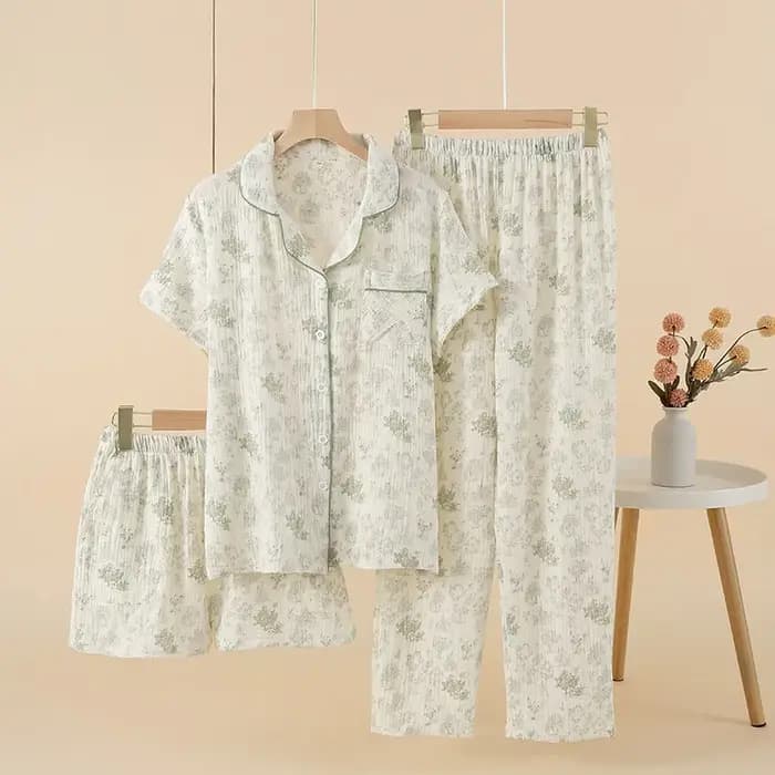 Pyjama trois pièces en pur coton