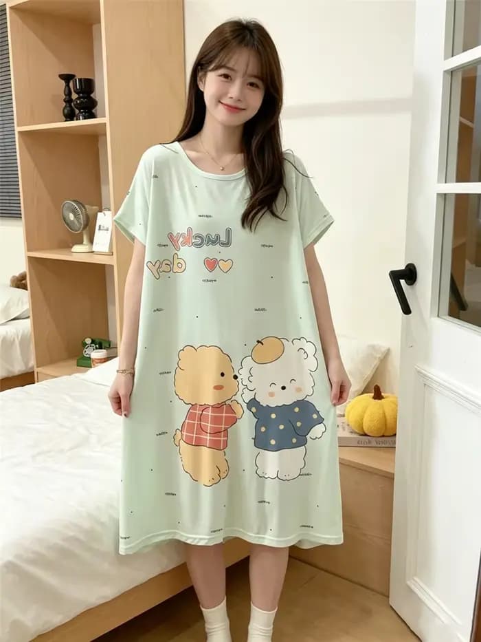 Chemise de nuit d'été ample grande taille pour femme