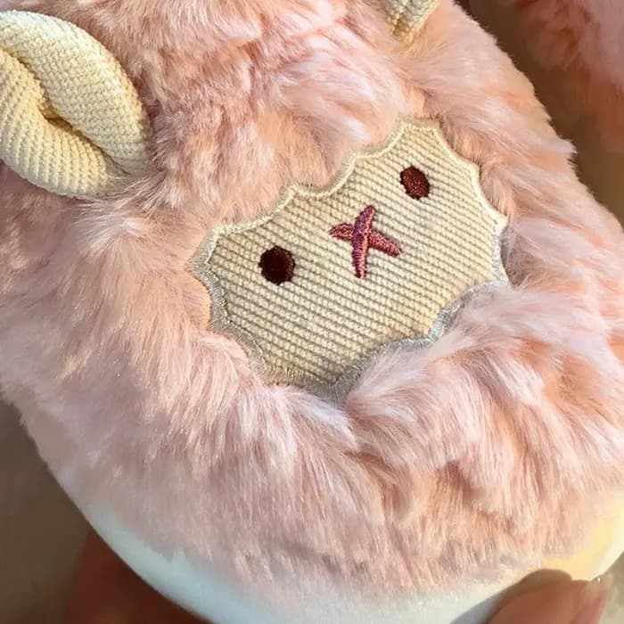 Pantoufles de mouton en peluche pour femmes
