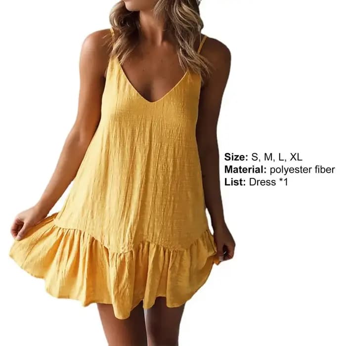 Robe d'été à bretelles Spaghetti pour femmes
