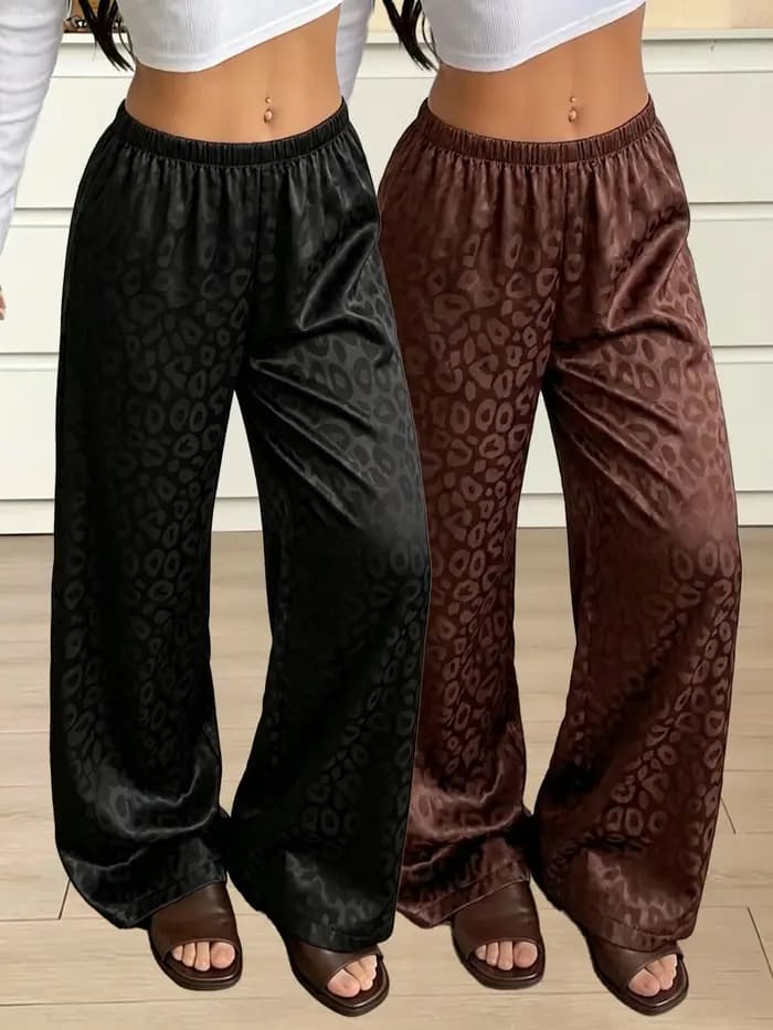 Nouvel ensemble de pyjama pour femme à imprimé léopard