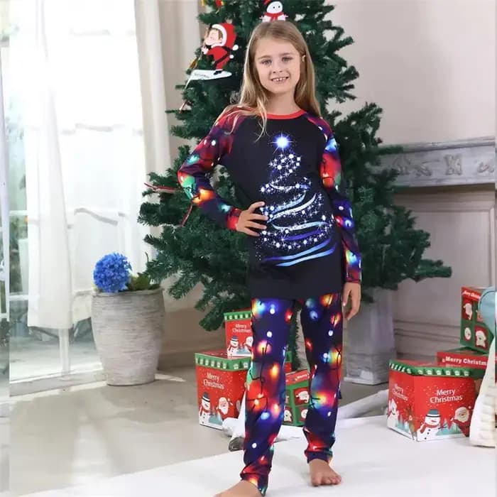 Pyjamas de famille de noël adultes enfants tenues assorties mignon vêtements de nuit amples mère fille père Don bébé