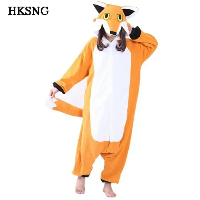 HKSNG nouveau Orange monsieur Mr Fox pyjamas de haute qualité adulte unisexe Animal hiver fête Onesie Kigurumi Cosplay Costume Homewear