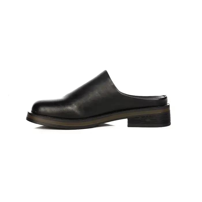 Nouvelles mules en cuir marron pour hommes, simples et décontractées, idéales pour le travail et les