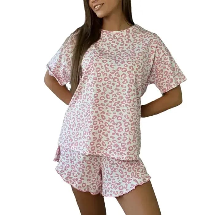 Nouvel ensemble pyjama femme 2025 – T-shirt et short 2 pièces doux et confortables