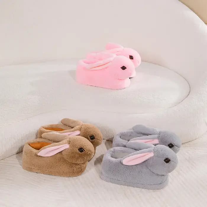 Pantoufles de lapin de dessin animé pour femmes