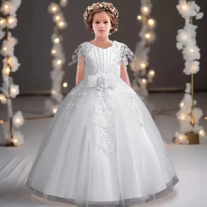 Robe à fleurs en Tulle pour filles
