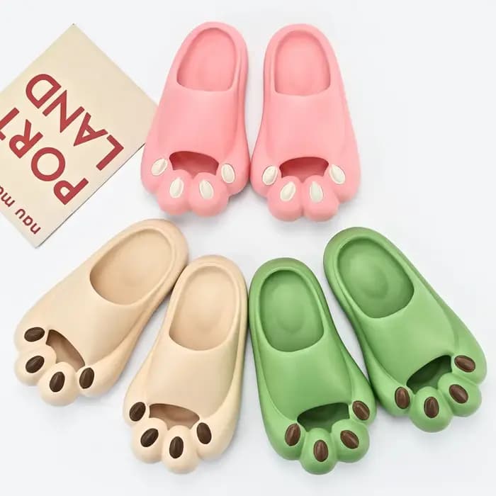 Patte de chat griffe pantoufles femmes nuage plate-forme drôle maison dessin animé mignon Kawaii été plage doux antidérapant tongs hommes dames 2025