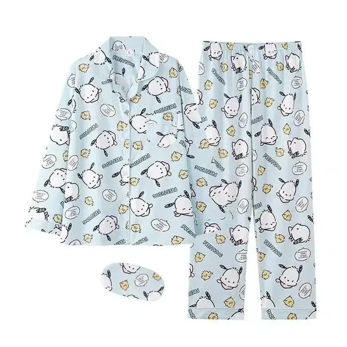 Pyjamas populaires Pompom Purin pour femmes, ensemble de vêtements d'intérieur mignon à manches longues pour le printemps et l'automne, style Ins, pouvant être porté à l'extérieur, pour étudiantes, no