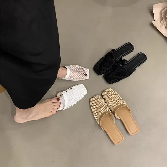 Pantoufles d'été en maille sexy pour femmes