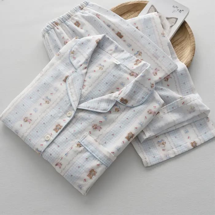 Ensemble pyjama 2 pièces pour femme - Vêtements de nuit à imprimé chiot mignon