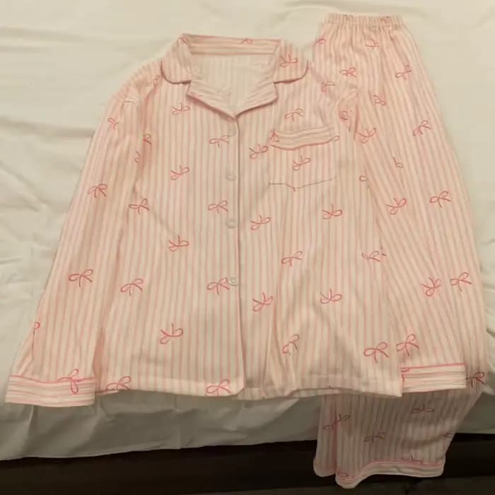 Pyjama Design Dtie avec nœud rose pour femmes