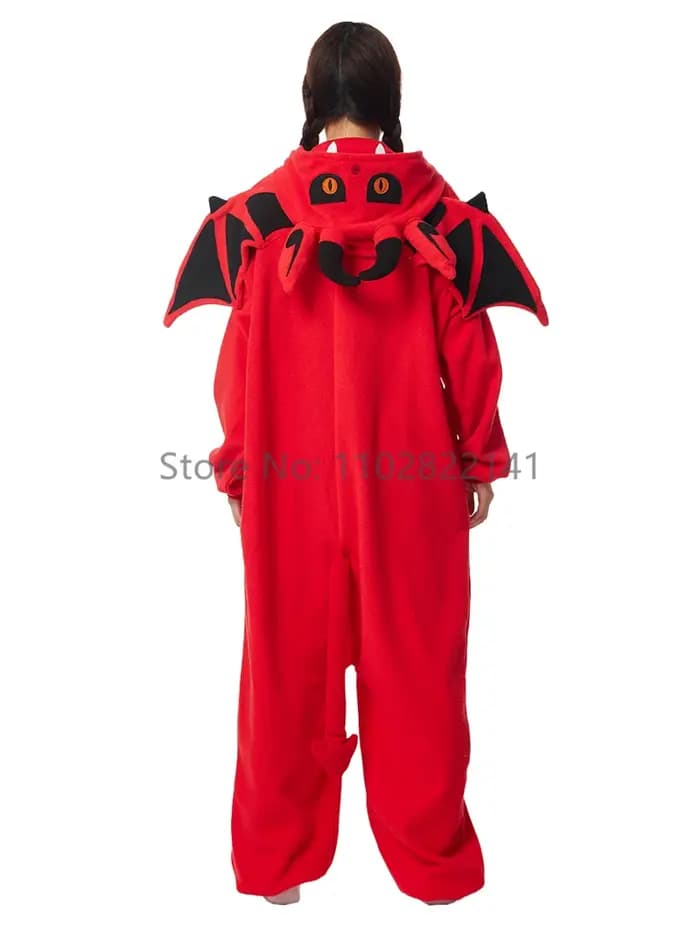 Favofans adulte Kigurumis pyjamas Halloween Onesie Reddemon pour femmes hommes dessin animé pyjama Homewear Cosplay Costume