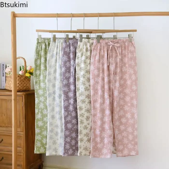 Pantalon de pyjama décontracté ample pour femme 2026 – Motif imprimé