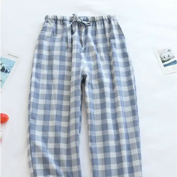 Pantalon de maison en coton à grands carreaux pour hommes