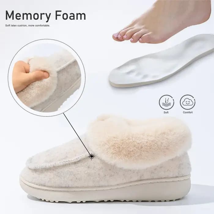 Pantoufles à plateforme pour femmes, chaussures compensées en mousse à mémoire de forme TPR, semelle antidérapante, chaudes et floues, durables, pour chambre à coucher, confortables et confortables, h