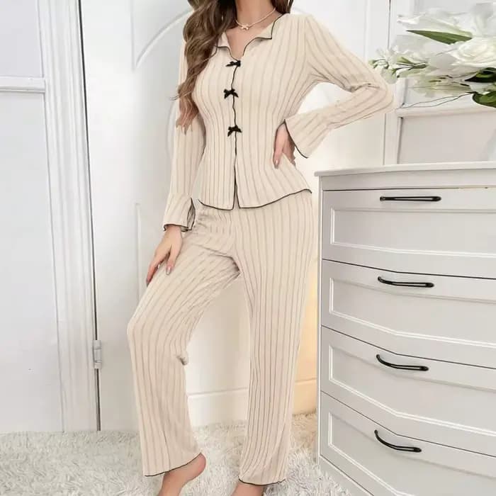 Ensembles de pyjama pour femmes 2 pièces vêtements de nuit d'hiver costume Homewear